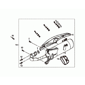 Auspuff Sym Orbit III Schwarz