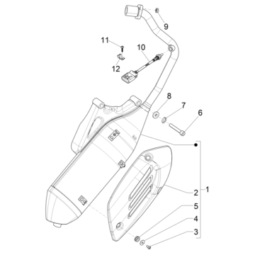 Auspuff Vespa Sprint 125 4T 3V IE ABS