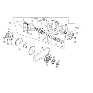 Variomatikkupplung Kymco Carry 4-Takt schwarz