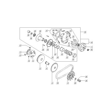 Variomatik-Kupplung Kymco Super8 4-Takt ab 2009 Mattschwarz