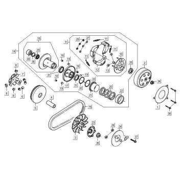 Variomatik/Kupplung Kymco Maxxer 90 Schwarz