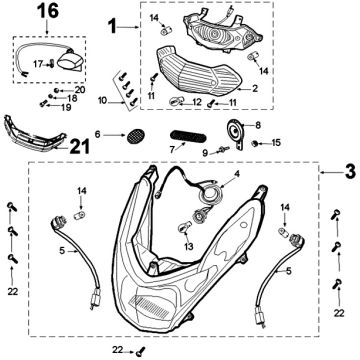 Beleuchtung Peugeot Kisbee original euro4