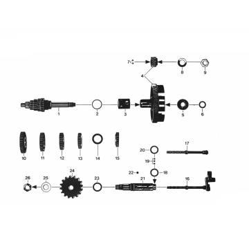 Getriebe 5V Fuß Zundapp GTS 50 529-028 und 029