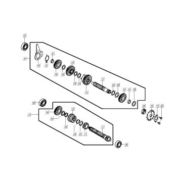 Getriebe Kymco K-Pipe 4-Takt Gloss Schwarz