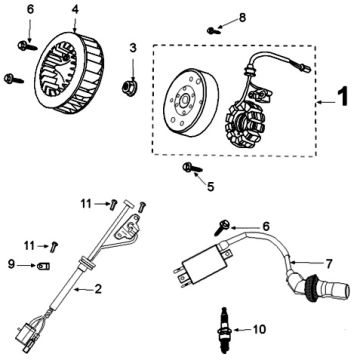 Schwungrad - Zündung Peugeot Kisbee - Django euro4 ab 2018