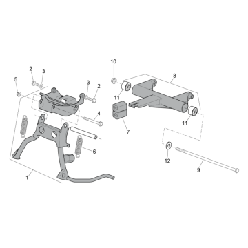 Fußstütze Aprilia SR 50 H2O dH+Vergaser 2004-2009