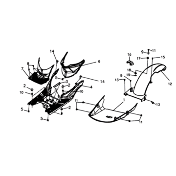 Fußplatte/ Rahmenverkleidungen 2 Sym Symphony ST 200I Blau/ Schwarz/ Silber