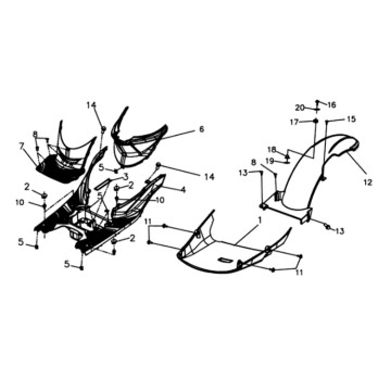 Fußplatte/Rahmenabdeckung Sym Symphony ST E3 Weiß (WH-006)