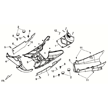 Spoilerabdeckung Fußplatte Sym Allo GT (BK007U) mattschwarz