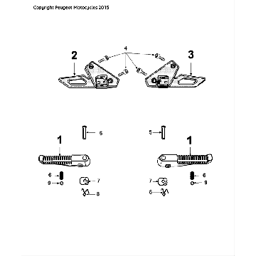 Fußstütze Peugeot Speedfight 4 LC schwarz