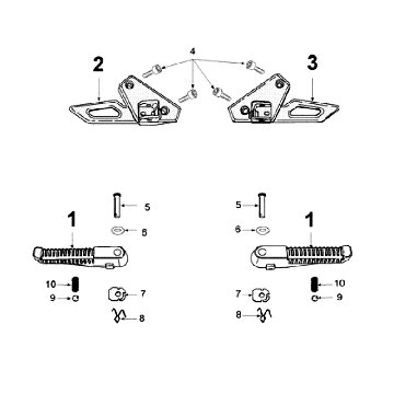 Fußrasten Peugeot Speedfight 3 4-Takt Schwarz