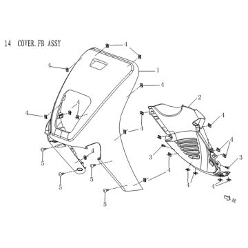 Teile der vorderen Abdeckung AGM Qube grau