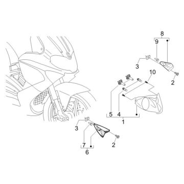 Frontscheinwerfer - Blinker Gilera Runner 200cc VXR 4-Takt 2006