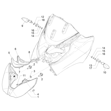 Frontlichter - Blinker Piaggio MP3 350 Maxi Sport E4 ABS 2018-2020 (EMEA)