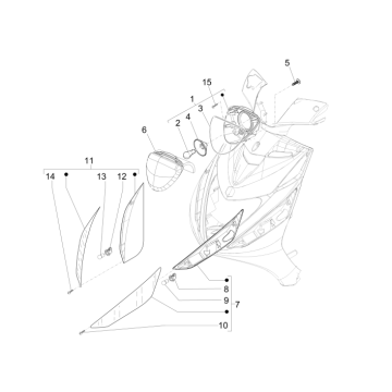 Frontscheinwerfer - Blinker Piaggio Zip 50 SP 2006-2013