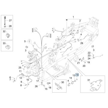 Kabelbaum Piaggio MP3 300 ie LT Business - Sport (mit und ohne ABS) 2016-2018
