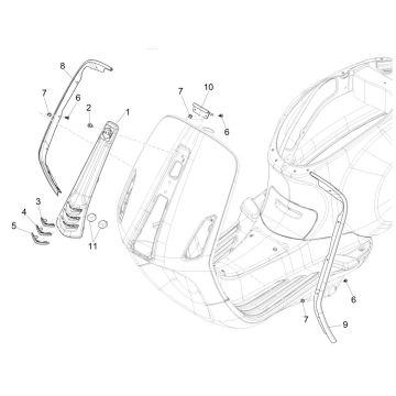 Frontplatte Vespa Sprint 125 4T 3V IE ABS