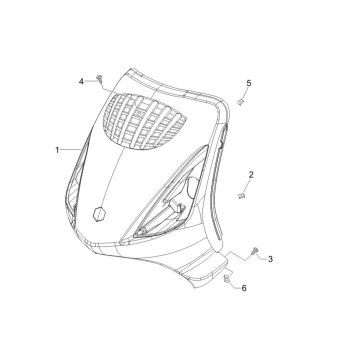 Frontplatte Piaggo Zip 4-Takt (Euro4-Einspritzung IGET) Matt Grau