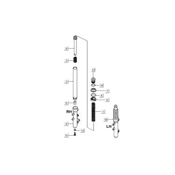 Vorderbein Kymco New Dink 4-Takt weiß