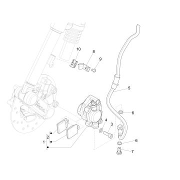 Hauptbremszylinder- Bremssattel - Bremsbeläge Vespa Primavera 50 4T IGET 3V Euro 5