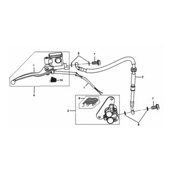 Hauptbremszylinder- Bremssattel - Bremsbeläge - Bremsleitung Sym Jet Euro-X 50 2T AC