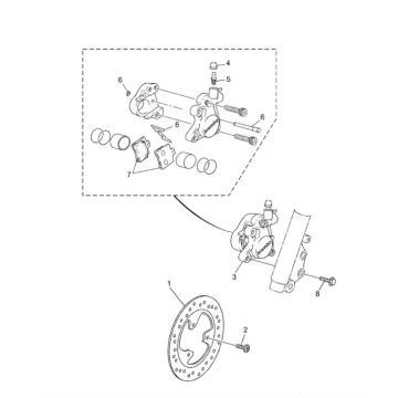 Bremssattel - Bremsbeläge - Bremsscheibe Yamaha Jog-RR 50 2T LC