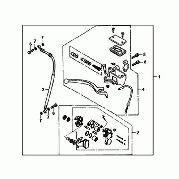 BREMSSATZ/BREMS-/BREMSSCHLITTEN VORNE Sym Orbit III Schwarz
