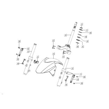 Vorderradkotflügel - Vordergabel Kymco New Dink 4-Takt schwarz metallic