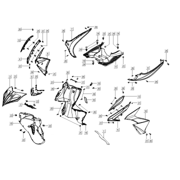 Kotflügel vorne Kymco Super8 Street 50i E4 Matt Schwarz