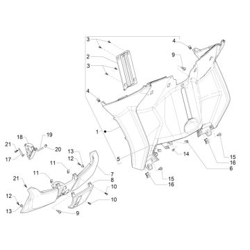 Beinschild Piaggio MP3 300 ie LT Business - Sport (mit und ohne ABS) 2016-2018