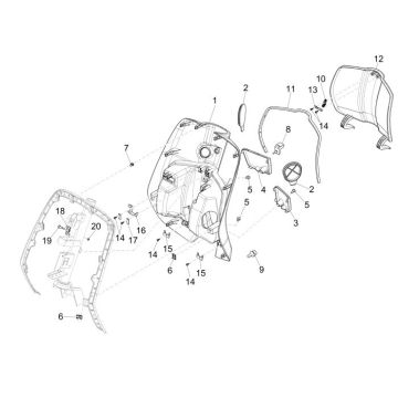 Beinschild Vespa Sprint 4-Takt 2-Ventil gelb 968/A