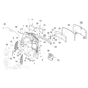 Beinschild Vespa GTS 125 ie ABS Euro 5 2021
