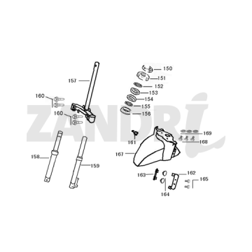 Vordergabel-Kotflügel Santini Capri schwarz