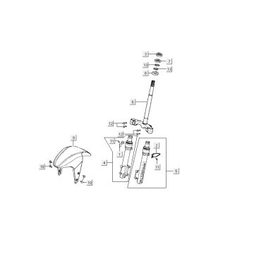 Vordergabel Kotflügel Kymco Super9 Wechselstrom o.m 2-Takt Race Schwarz Gelb