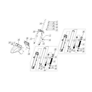 Vordergabel - Kotflügel vorne Kymco Like 4-Takt hellblau