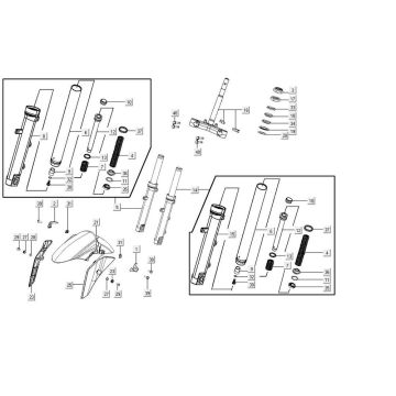 Vordergabel AGILITY 16+ 4T 125 Mattes Metallic-Silber