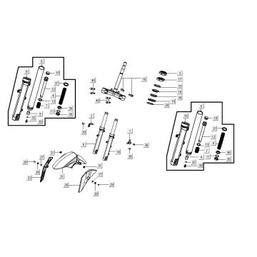 Vorderradgabel AGILITY 16+ 4T 200i Matt Metallic Hellblau