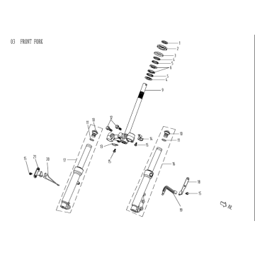 Vordergabel AGM Venom schwarz