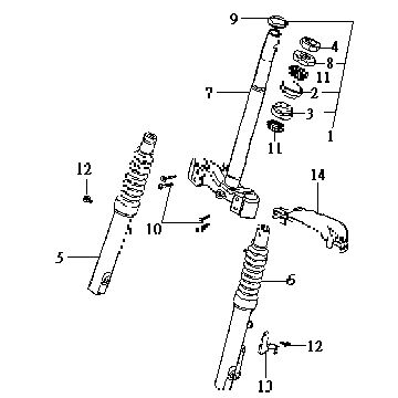 Telegabel Steuersatz Sym DD50 blau