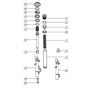 Telegabel Teile Kymco Downtown 300i weiß