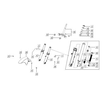 Vordergabel Kymco City 16' 4-Takt schwarz