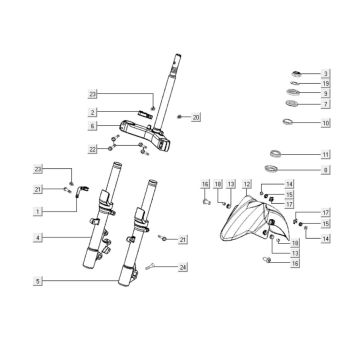 Vordergabel Kymco Downtown 300i weiß
