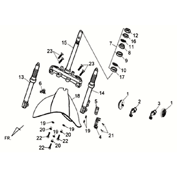 Vordergabel Headset Sym Allo GT (BR497U) mattkaffee