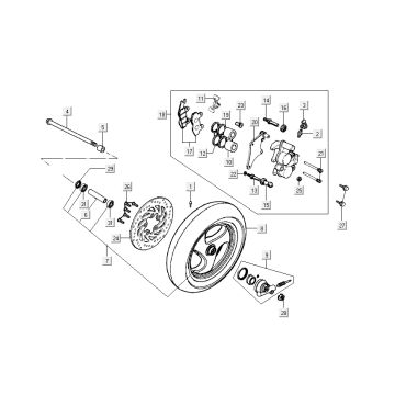 Vorderrad - Klaue Kymco New Dink 4-Takt schwarz metallic