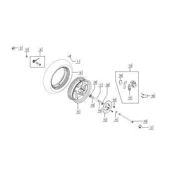 Vorderrad Kymco Agility 12 4-Takt 125 blau