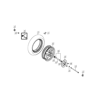 Vorderrad kymco Agility FR 12' 4-Takt euro4 weiß