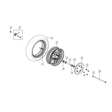 Vorderrad Kymco Like 4-Takt schwarz glänzend wie T T