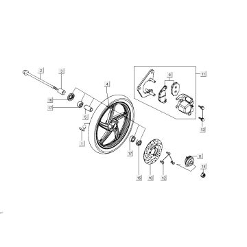 Vorderrad Kymco People 2-Takt dunkelgrau