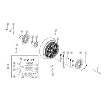 Vorderrad Kymco Xciting 400i Gelb