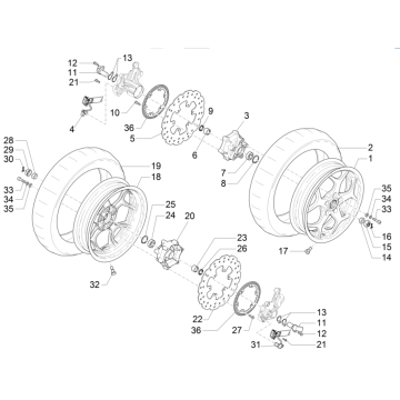 Piaggio MP3 350 Maxi Sport E4 ABS 2018-2020 Vorderrad (EMEA)